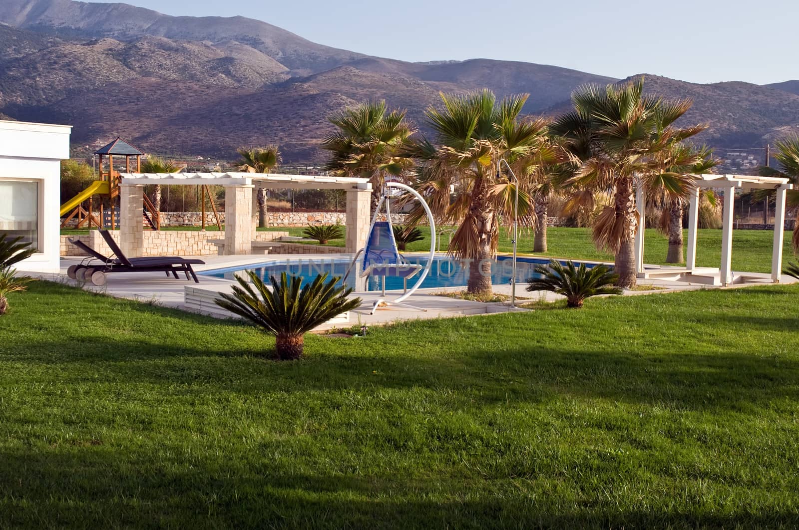 Swimming pool at the luxury villa, Crete, Greece . by LarisaP