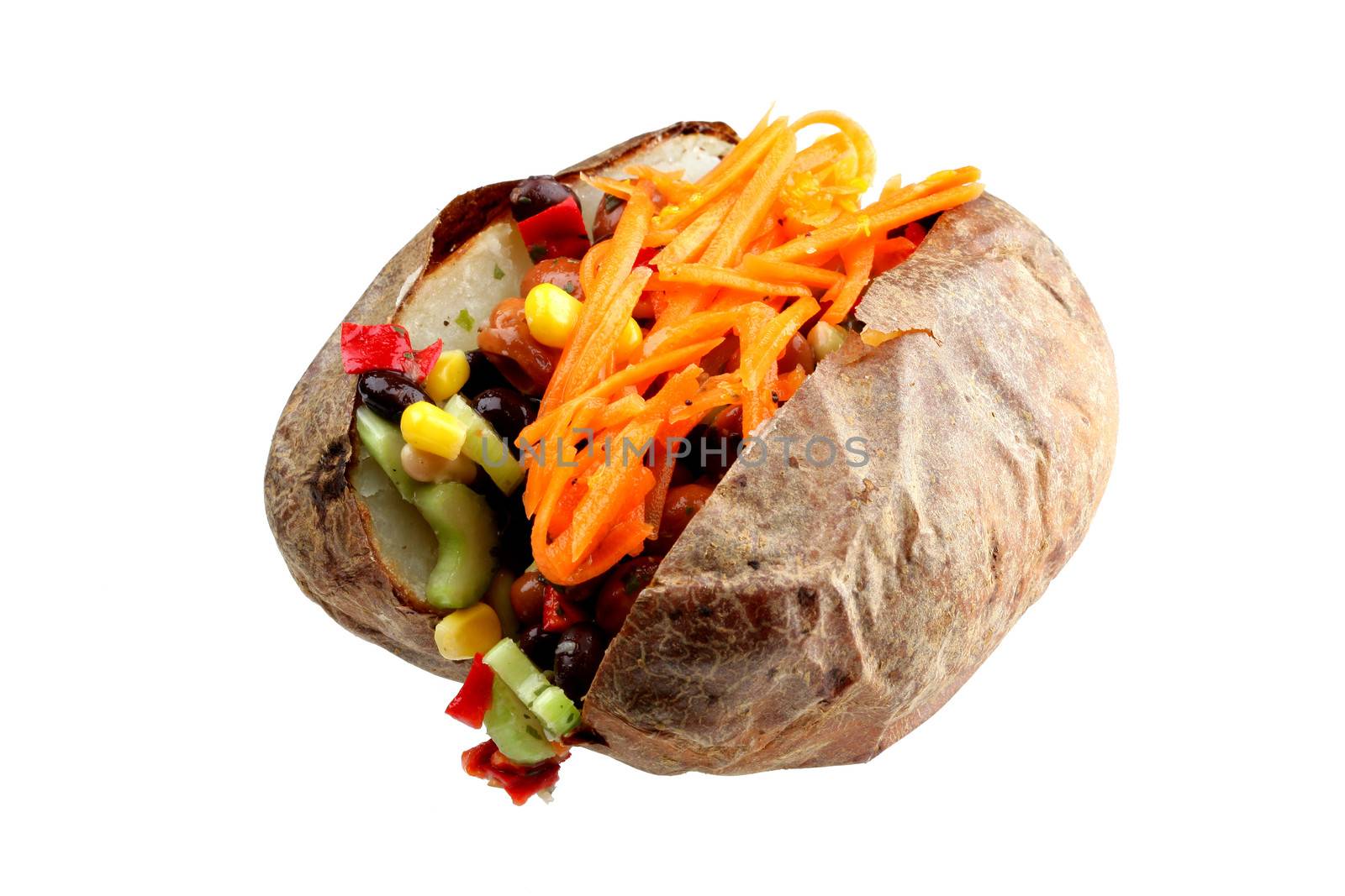 Jacket Potato with Mixed Bean Salad and Carrot by Whiteboxmedia