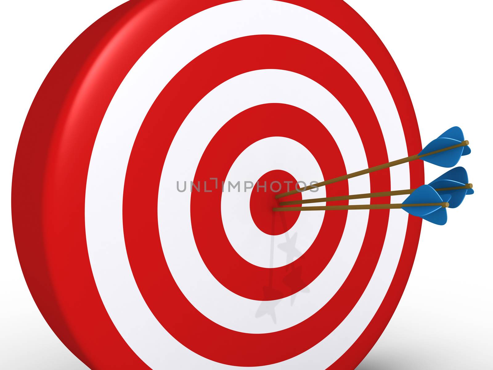 3d target and three arrows at the center