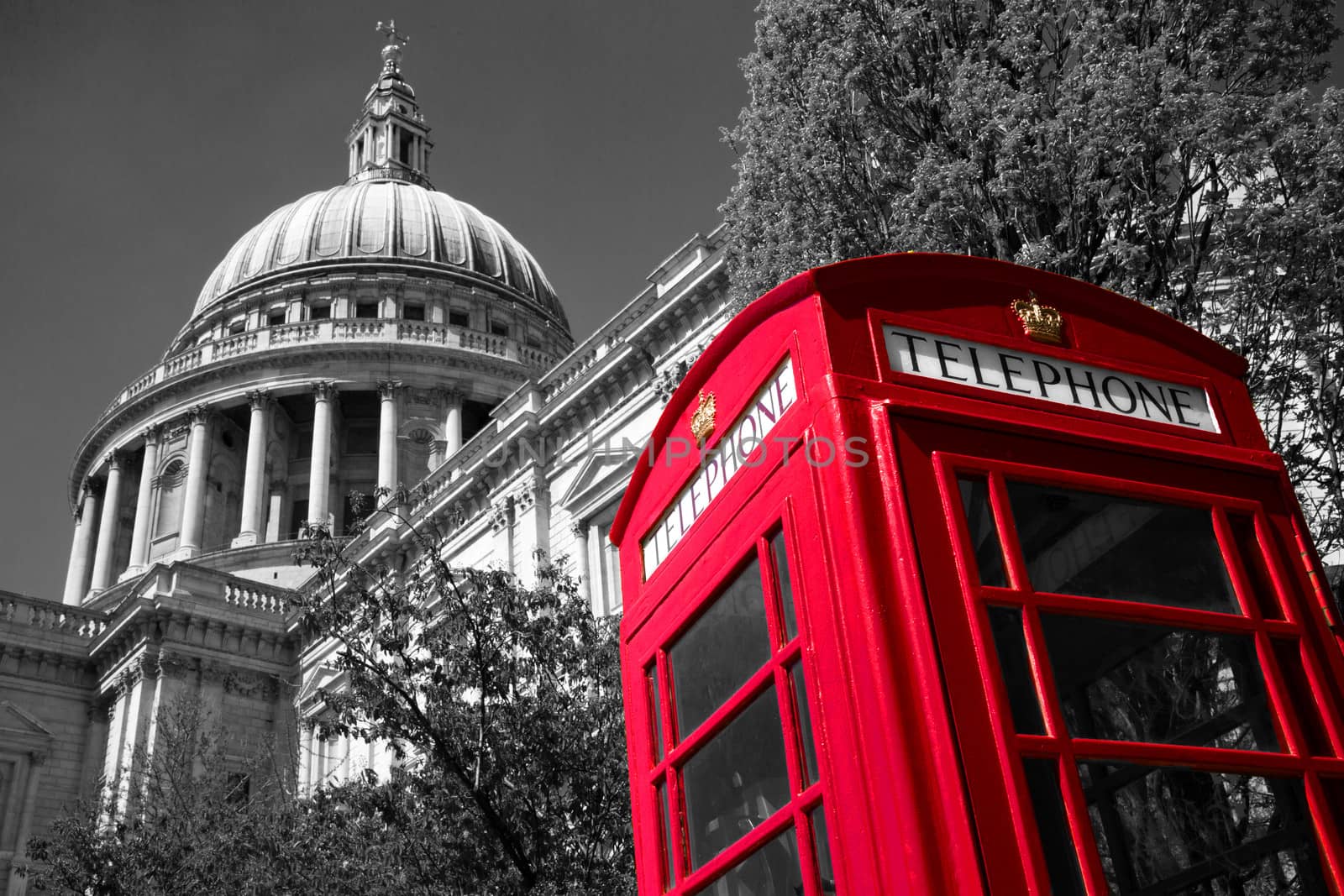 London phone box at St Paul's Cathedral by darrenp