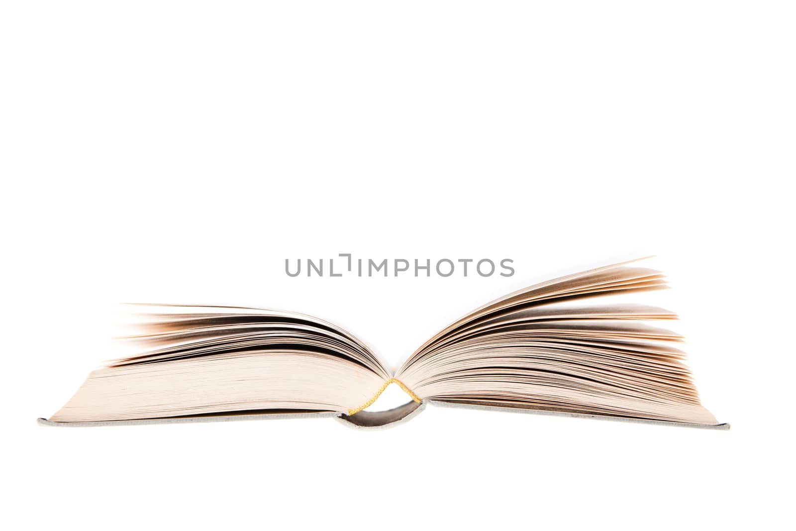 Blank Book open and isolated on white background