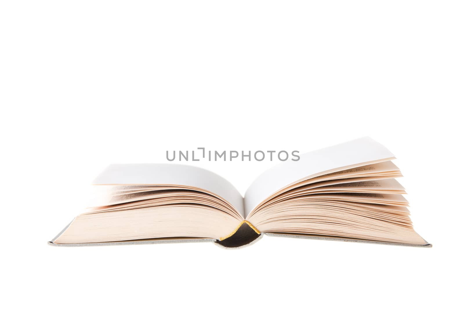 Blank Book open and isolated on white background