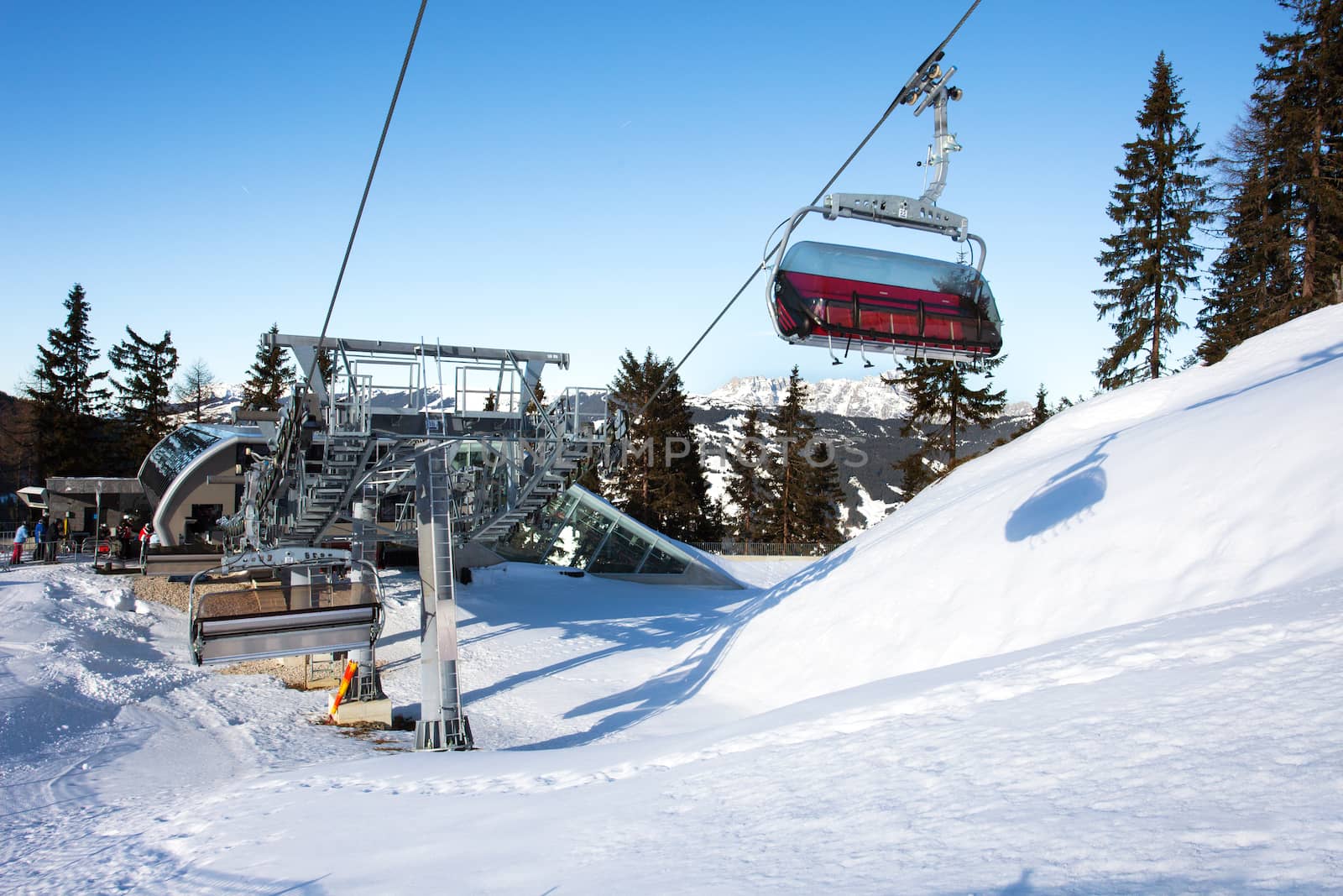 Cable car going to Schmitten ski resort in Zell Am See, Austria