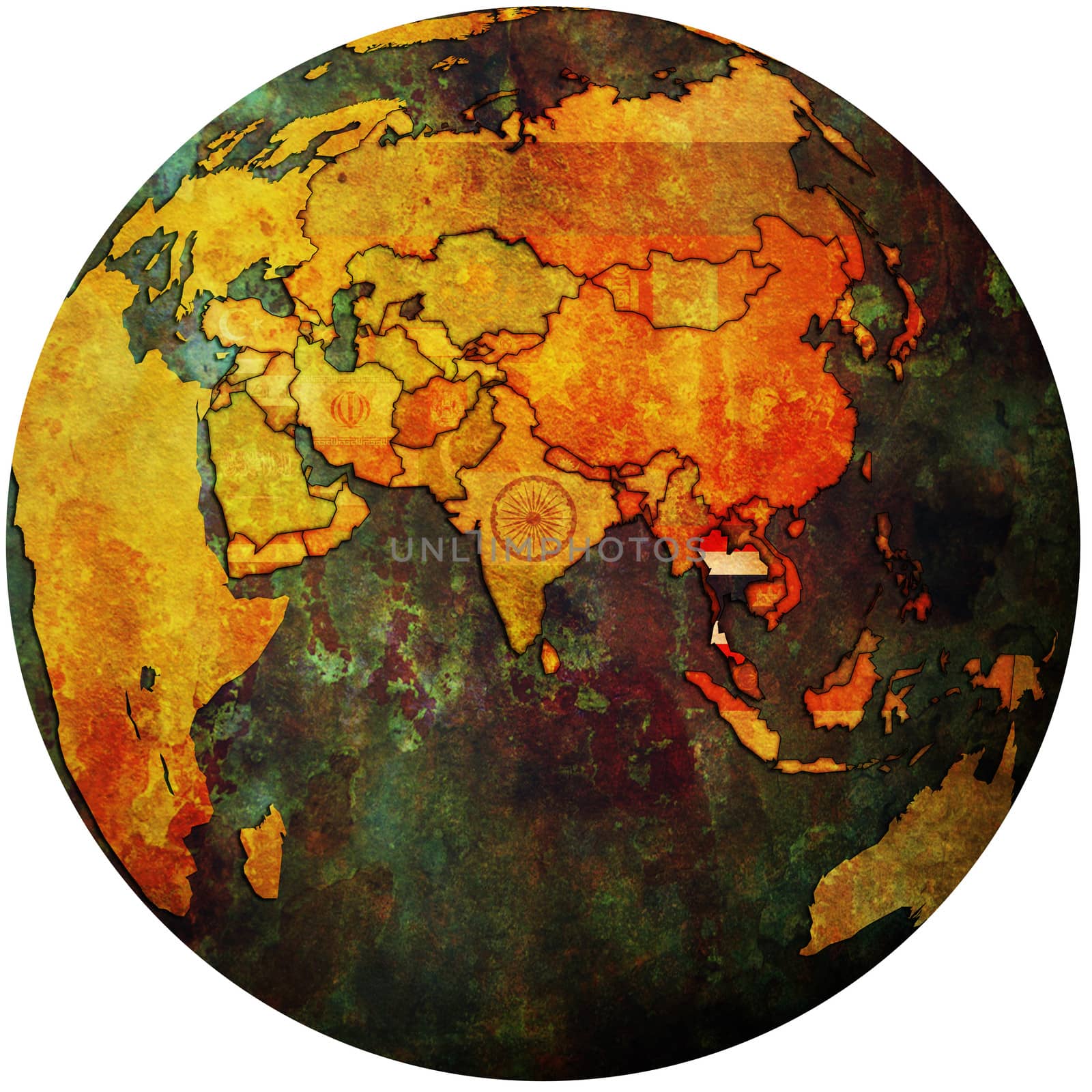 thailand on globe map by michal812