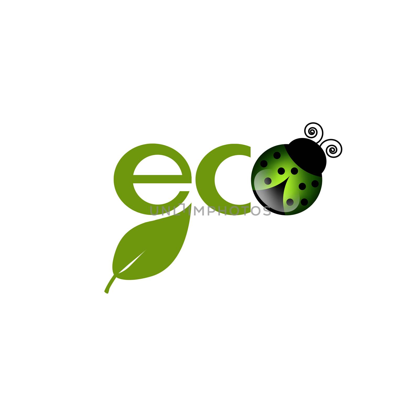eco logo in a white background