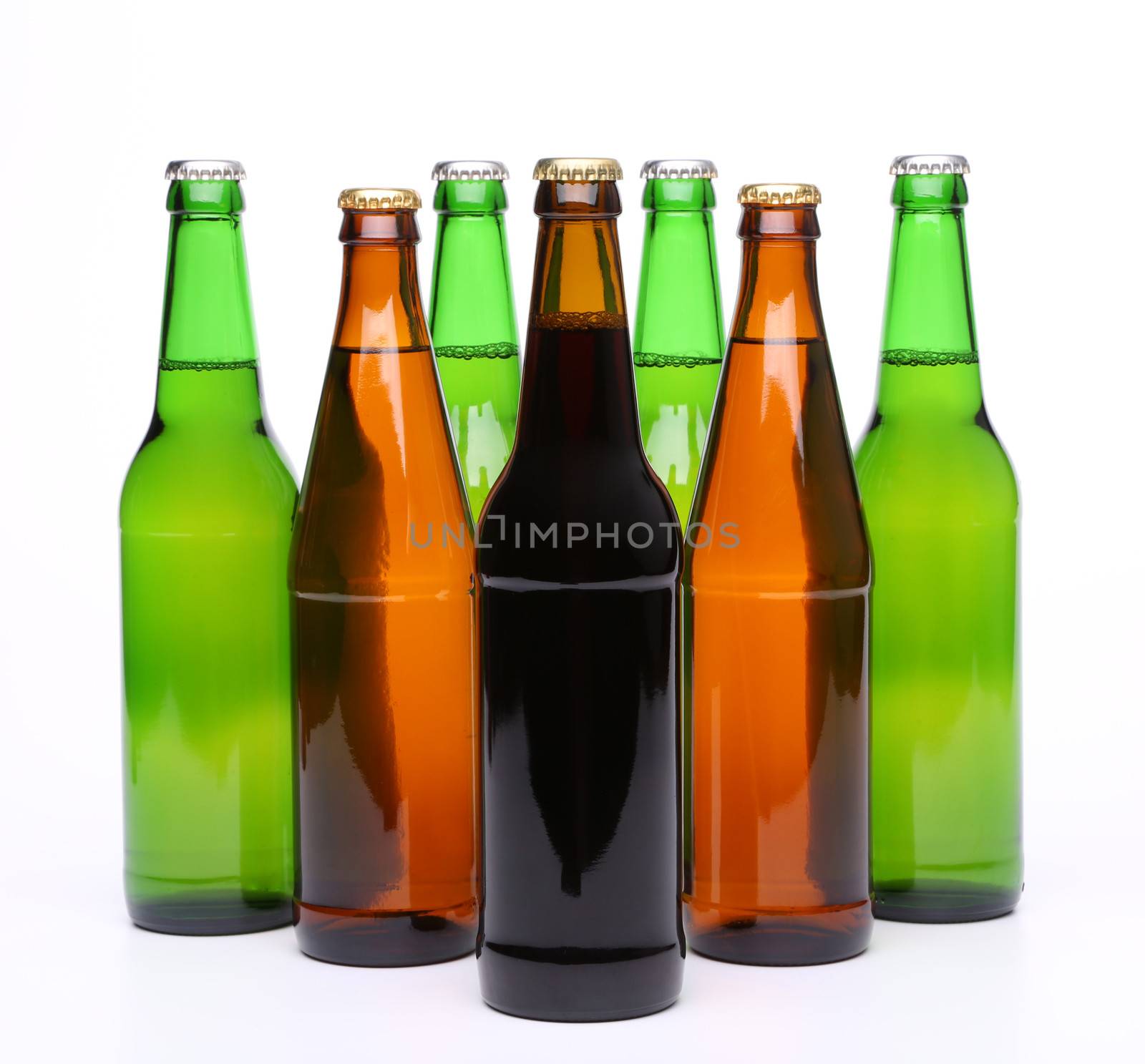 Set of beer bottles