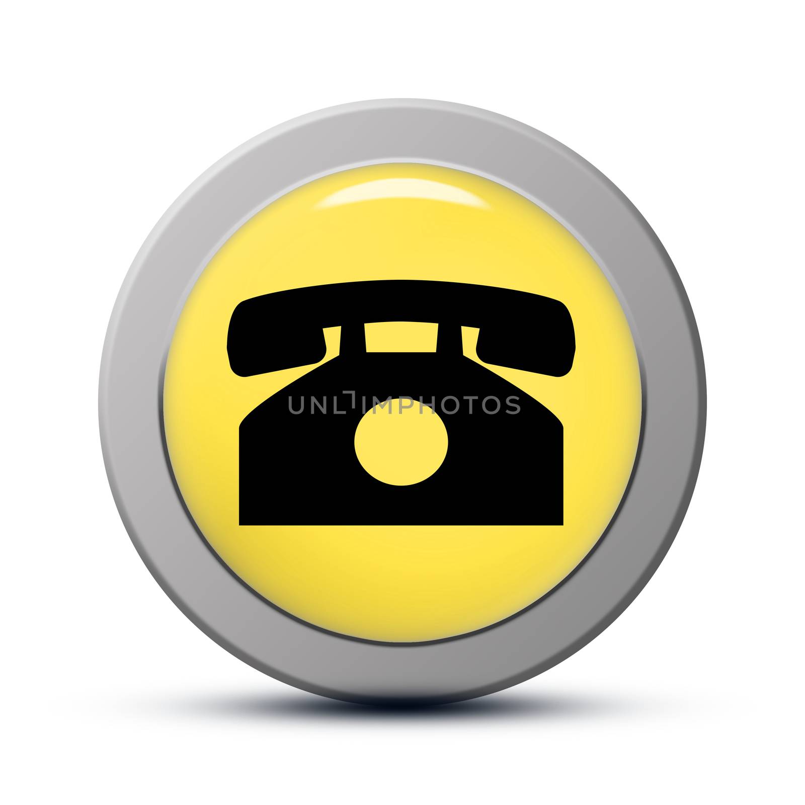 yellow round Icon series : Phone button