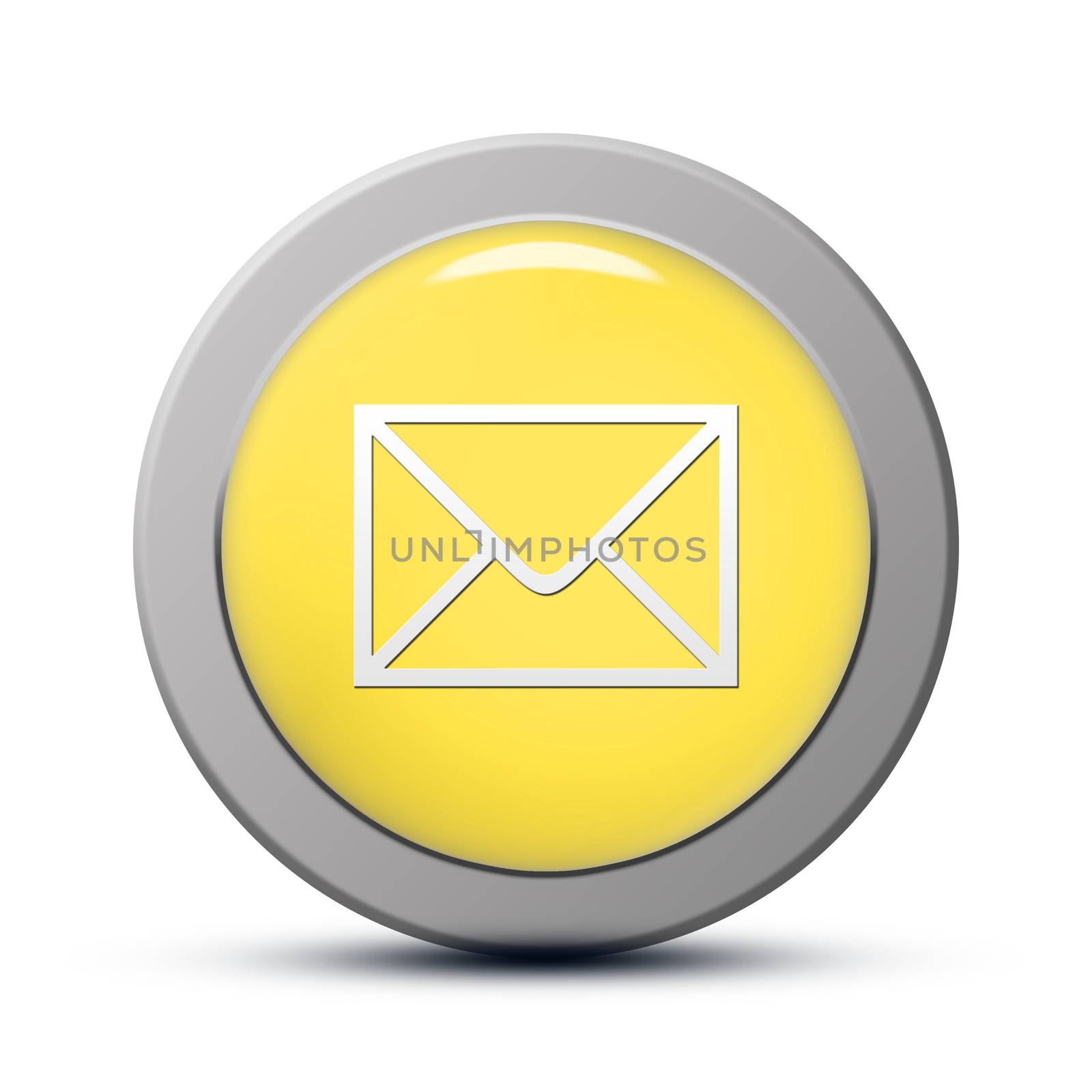 yellow round Icon series : Email button