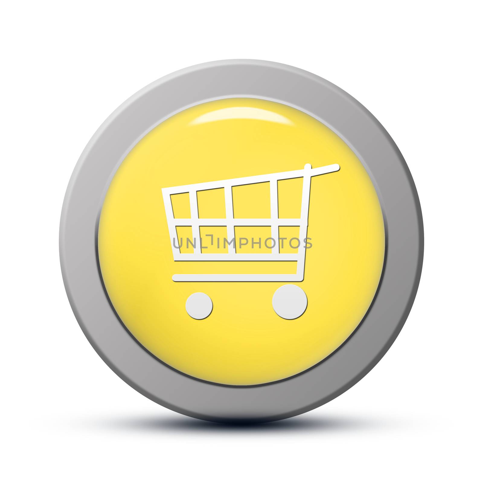 yellow round Icon series : Purchasing cart button