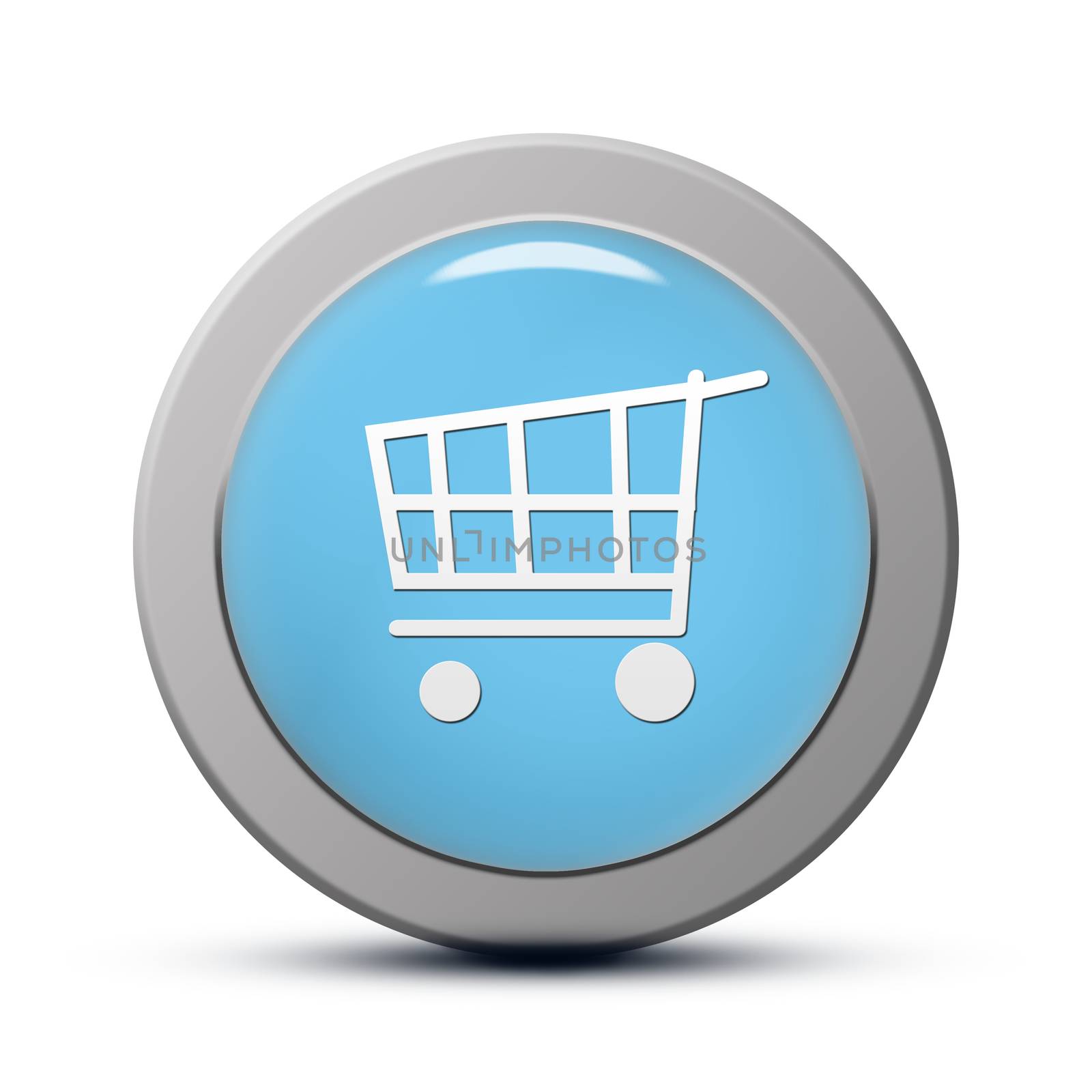 blue round Icon series : Purchasing cart button