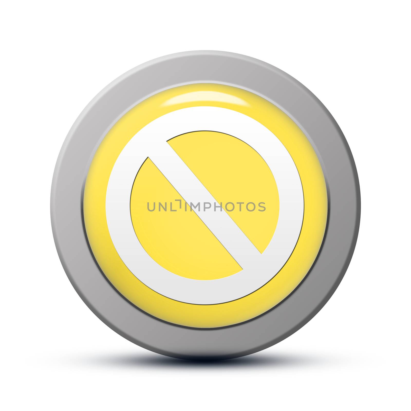 yellow round Icon series : Access denied button