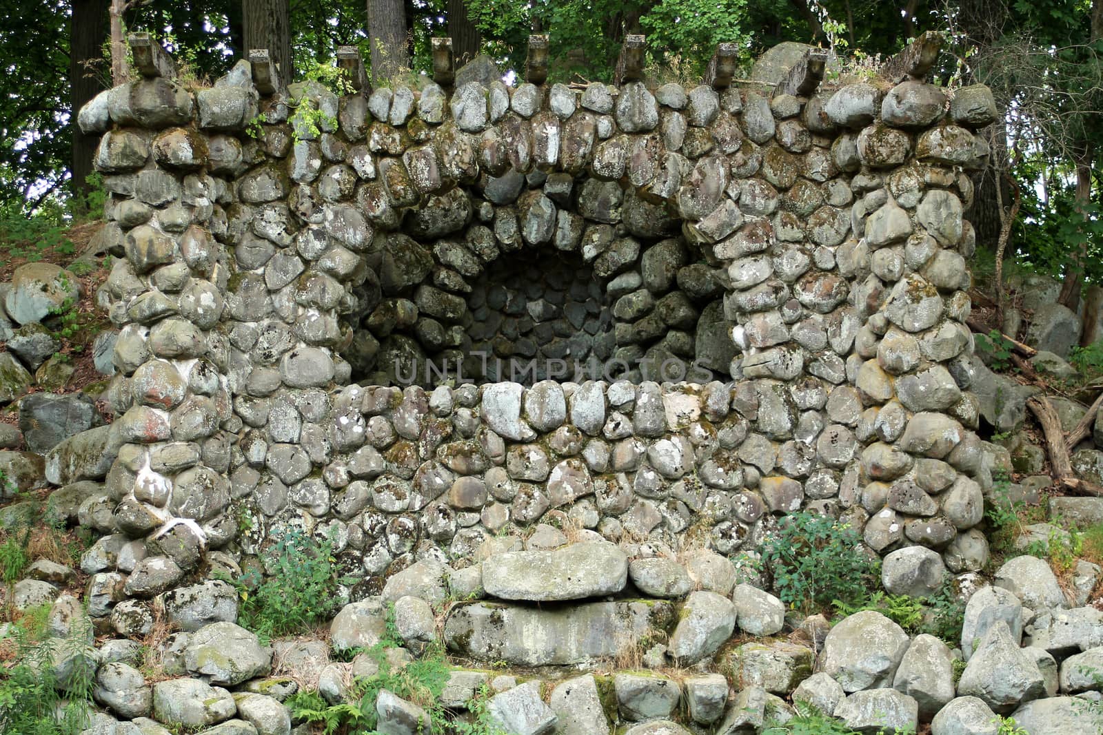 A Old stone well building