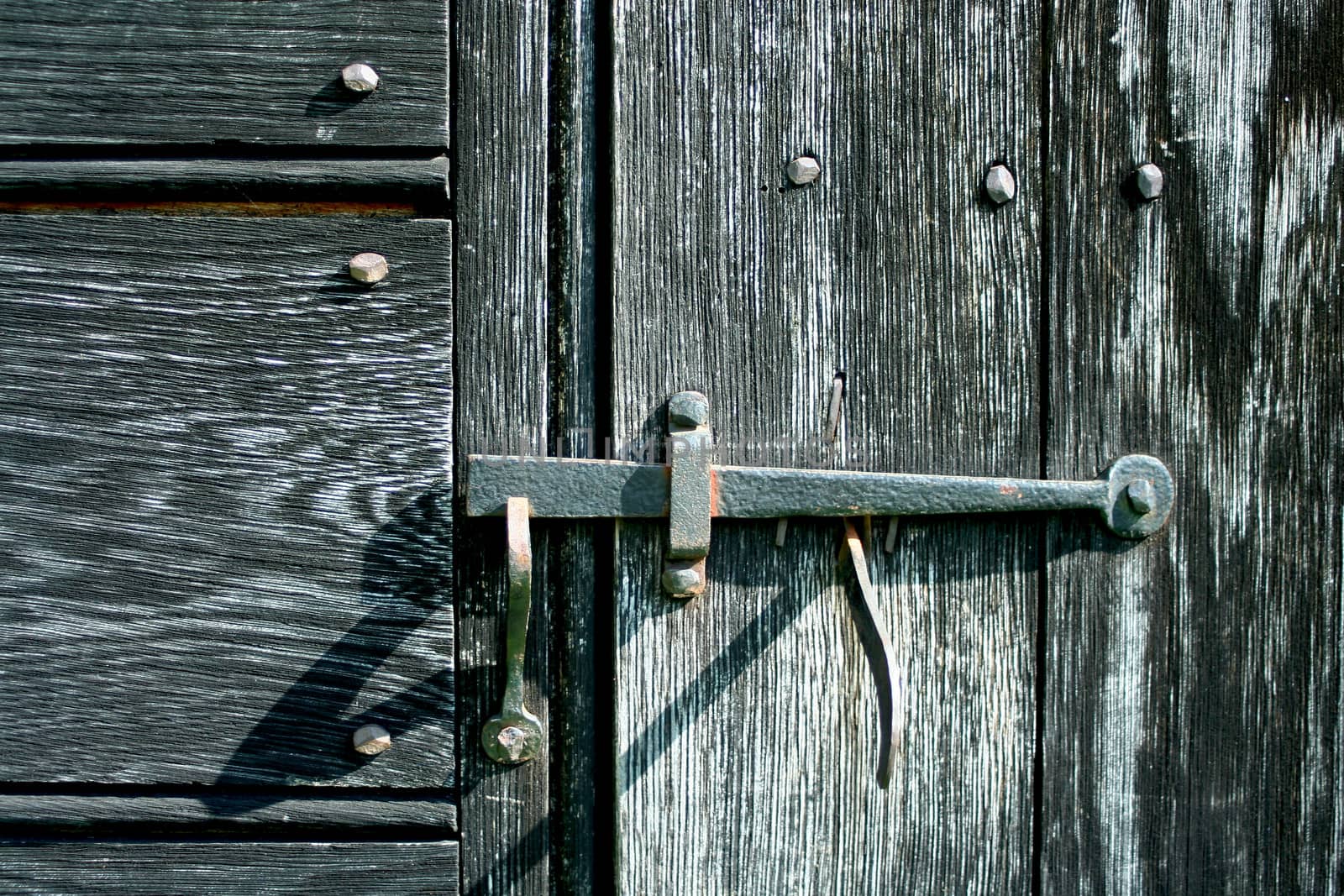 A Old iron door latch