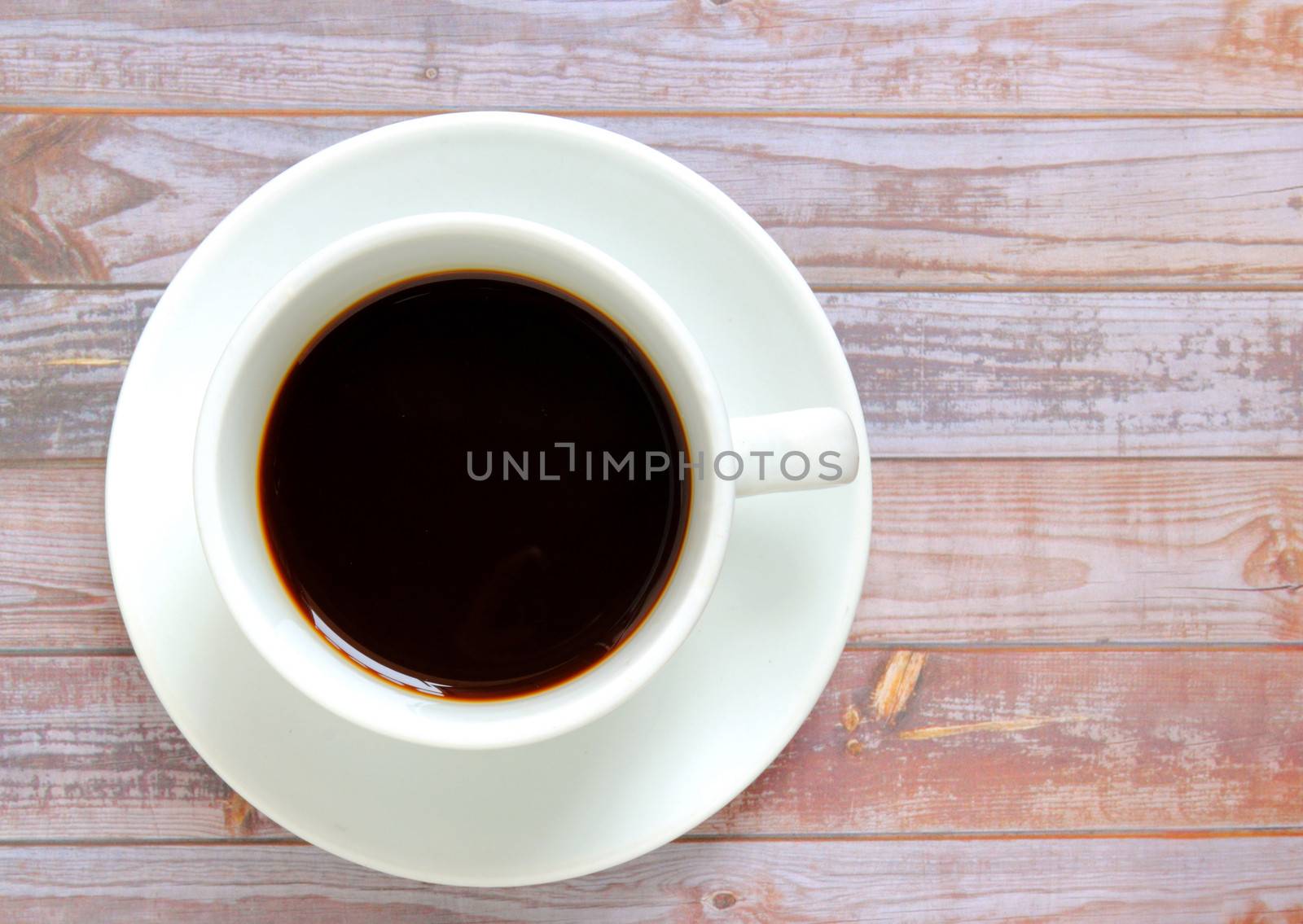 Black coffee in white cup by nuchylee