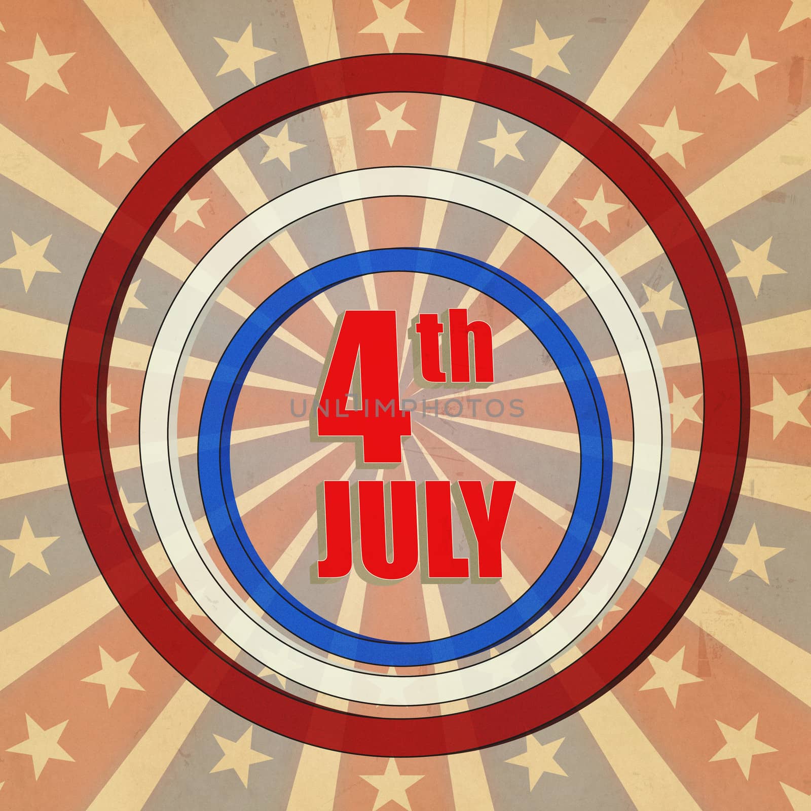 American background with text 4th July and stars