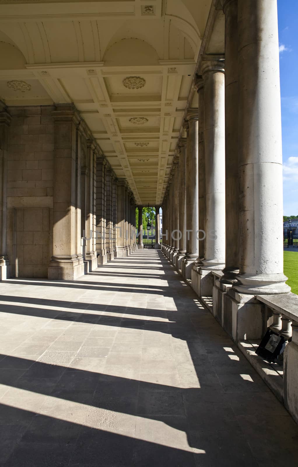 The walkways at the Royal Naval College in Greenwich, London.