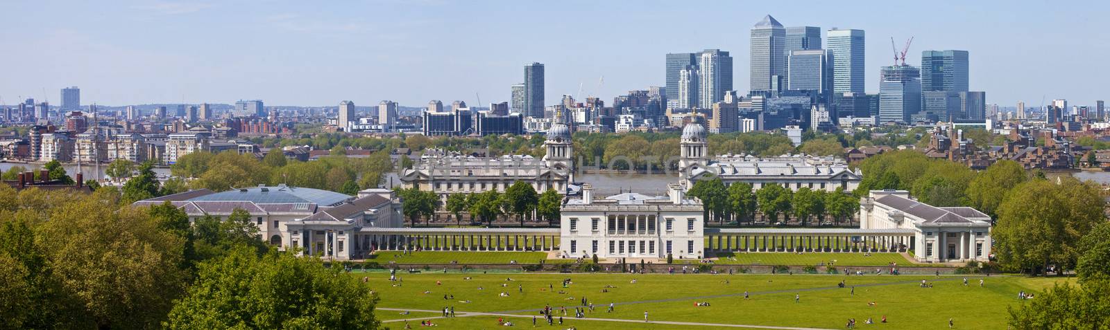 London Docklands Panoramic from Greenwich Park by chrisdorney