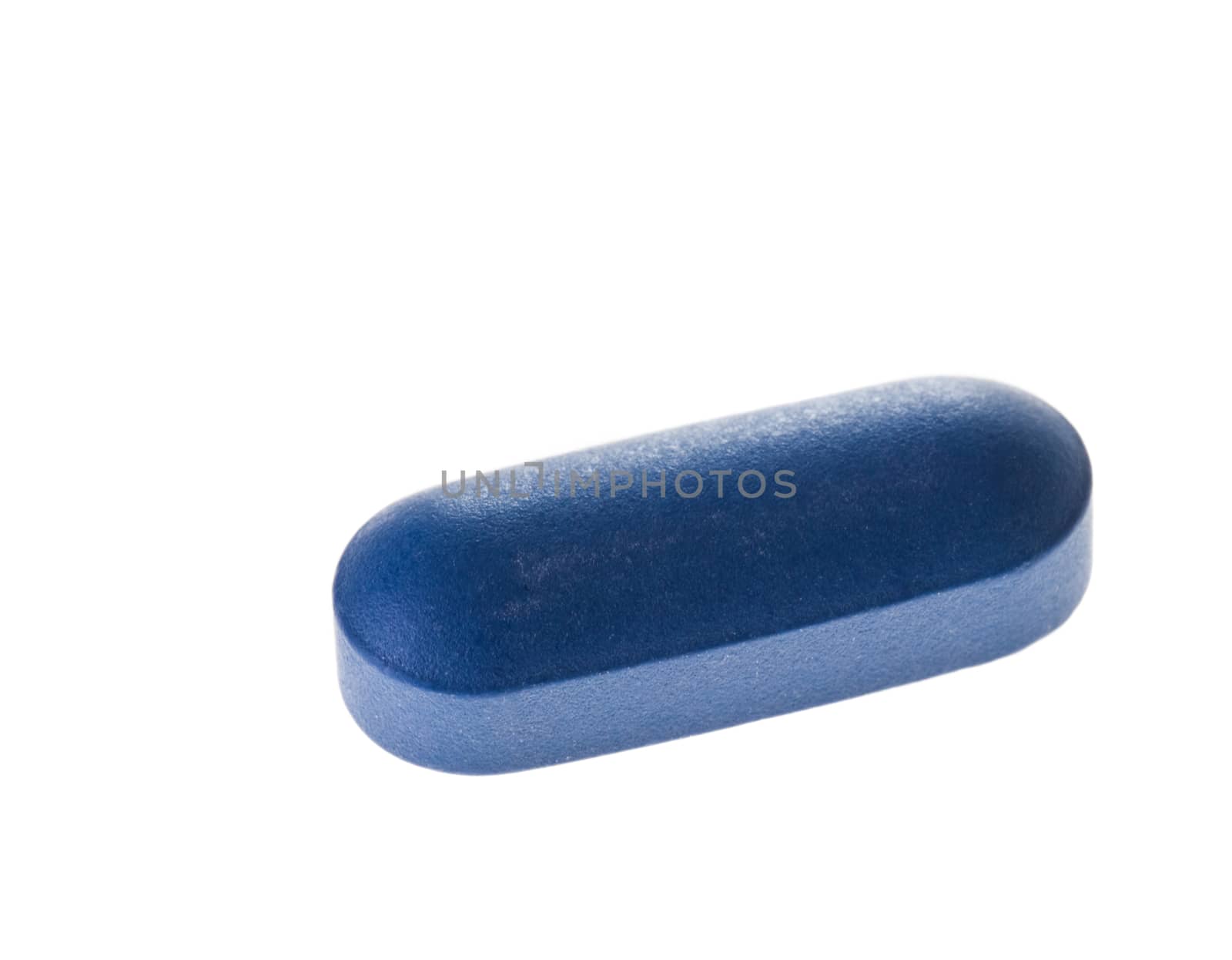 Closeup of Blue Tablet isolated on white background