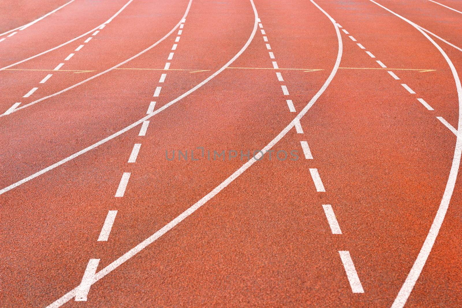 detail of cinder sport track at the stadium