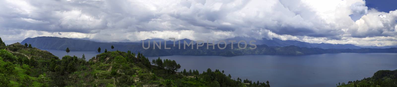 Lake Toba Panorama. Samosir Island  North Sumatra, Indonesia.