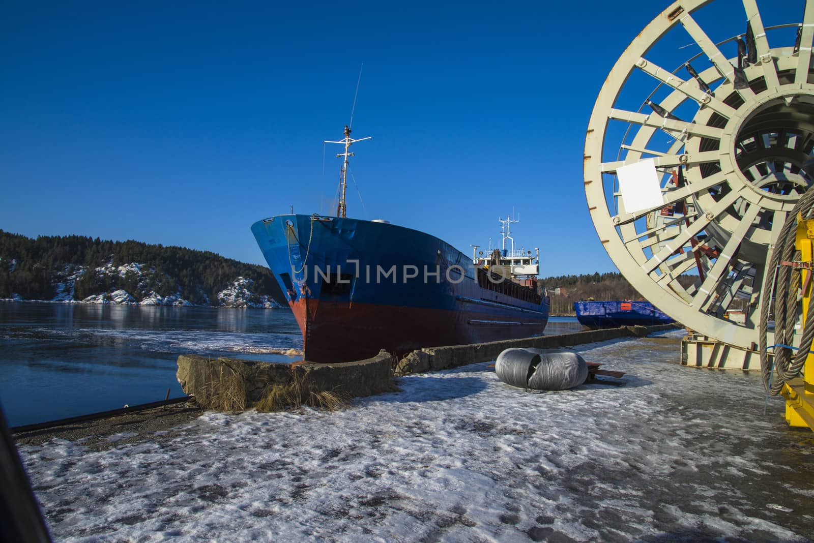 The ship Bal Bulk, Flag: Faroe Island  is a Cargo ship which transports dry cargo. The picture is shot one day in February 2013, at the port of Halden, Norway.