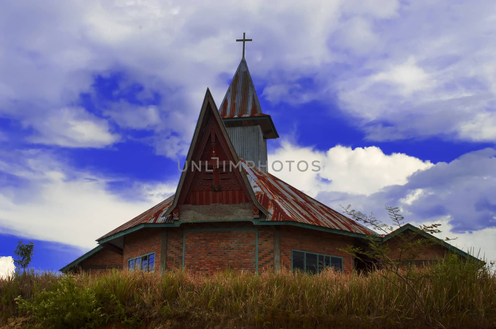 Catholic St. Maria Church. 
Samosir Island, Lake Toba, North Sumatra, Indonesia.