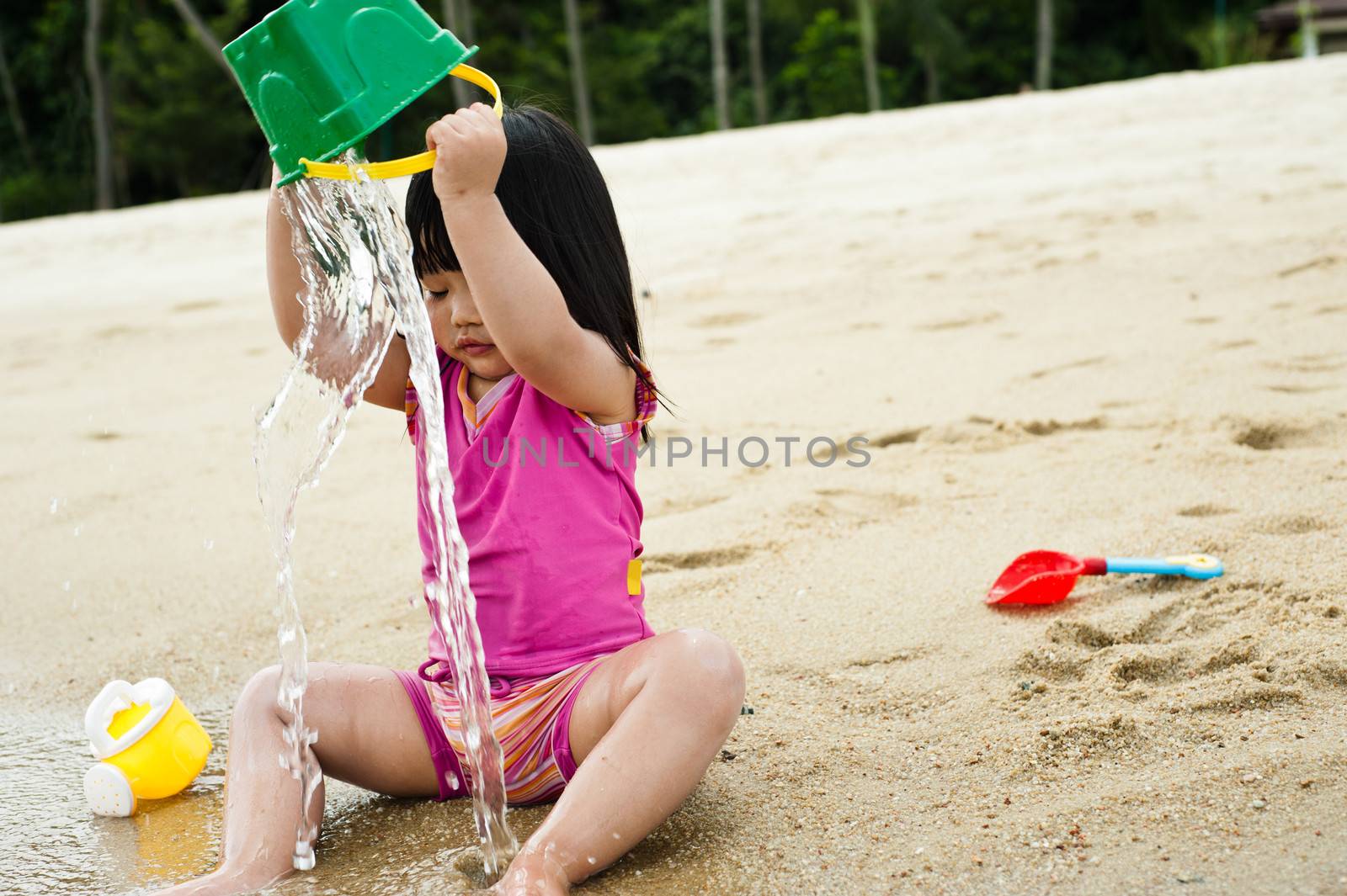 Toddler at the beach by 3523Studio