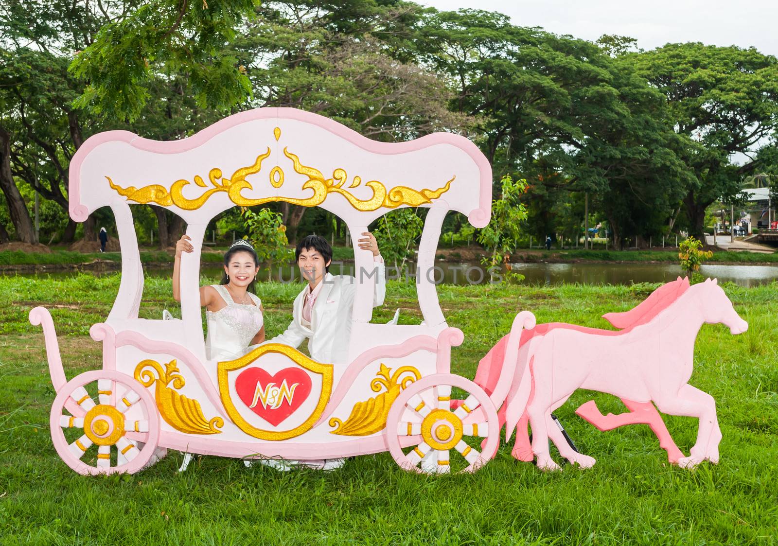 Asian Thai Bridal in Love Carriage by noneam