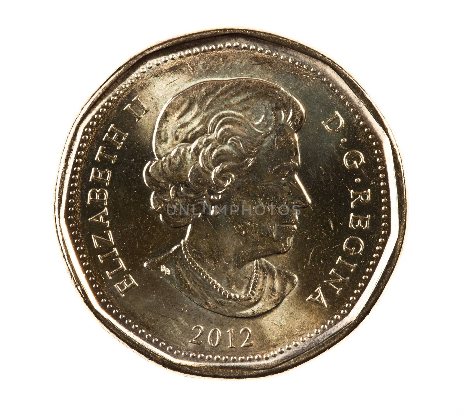 Ottawa, Canada, Avril 13, 2013,  A brand new shiny 2012 Canadian dollar by aetb