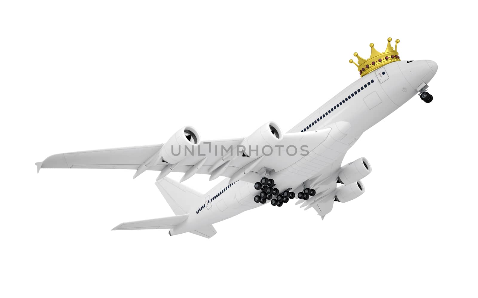 White airplane with the crown by cherezoff