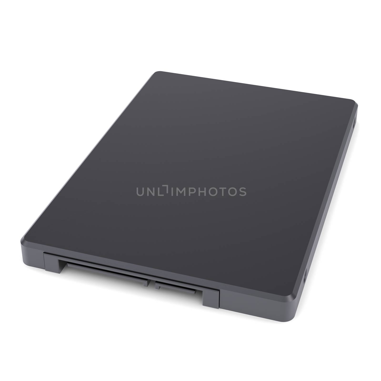 Solid-state drive with the crown. Isolated render on a white background