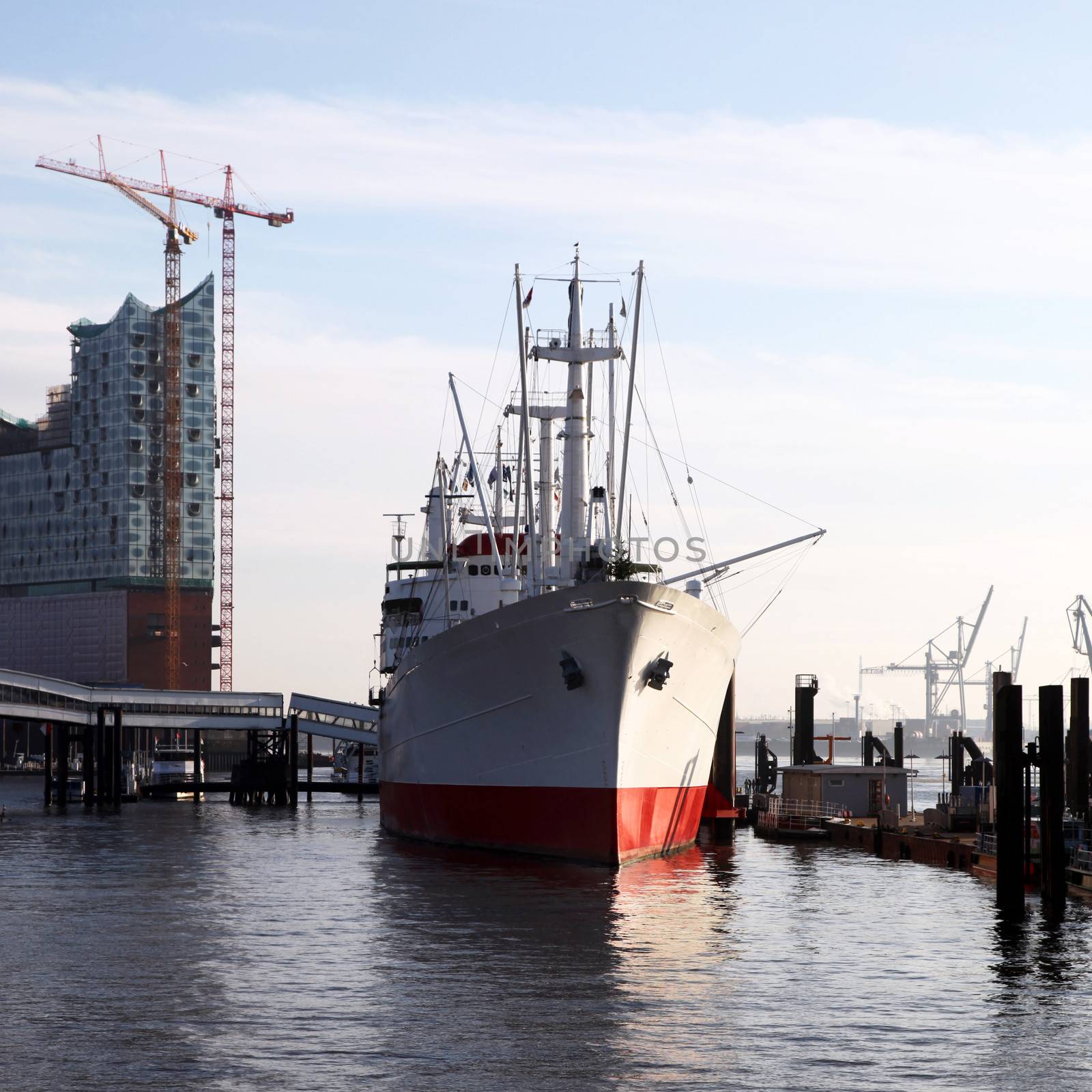 Ship docked alongside a jetty by Farina6000