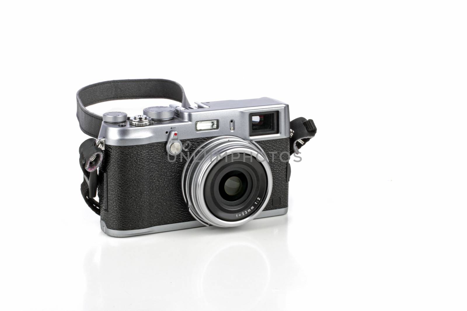 Camera with retro look on a white background