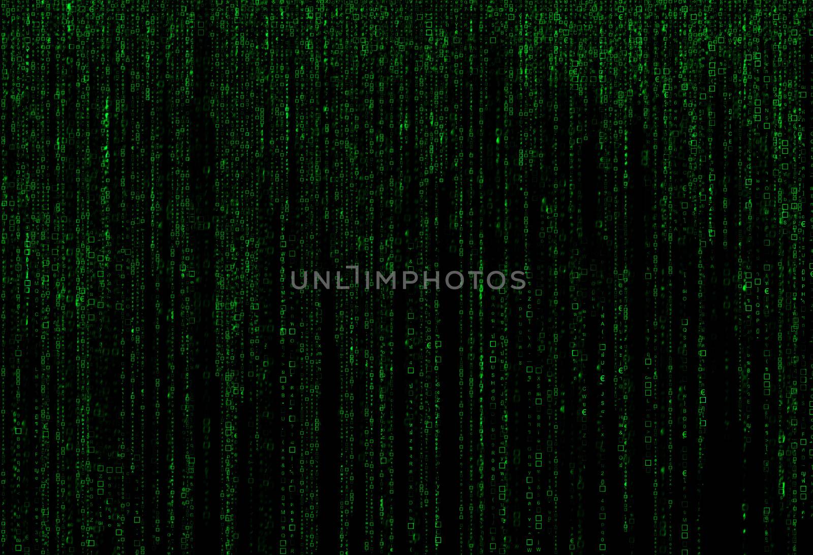 Green matrix background computer generated