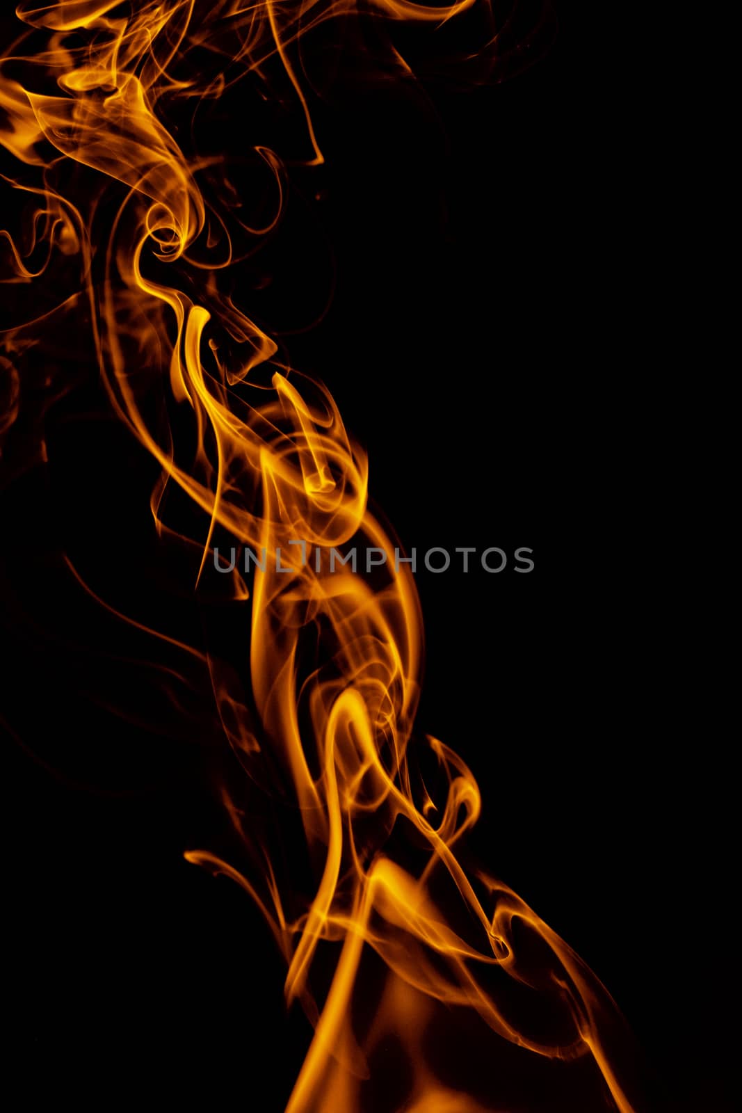 yellow smoke in black background