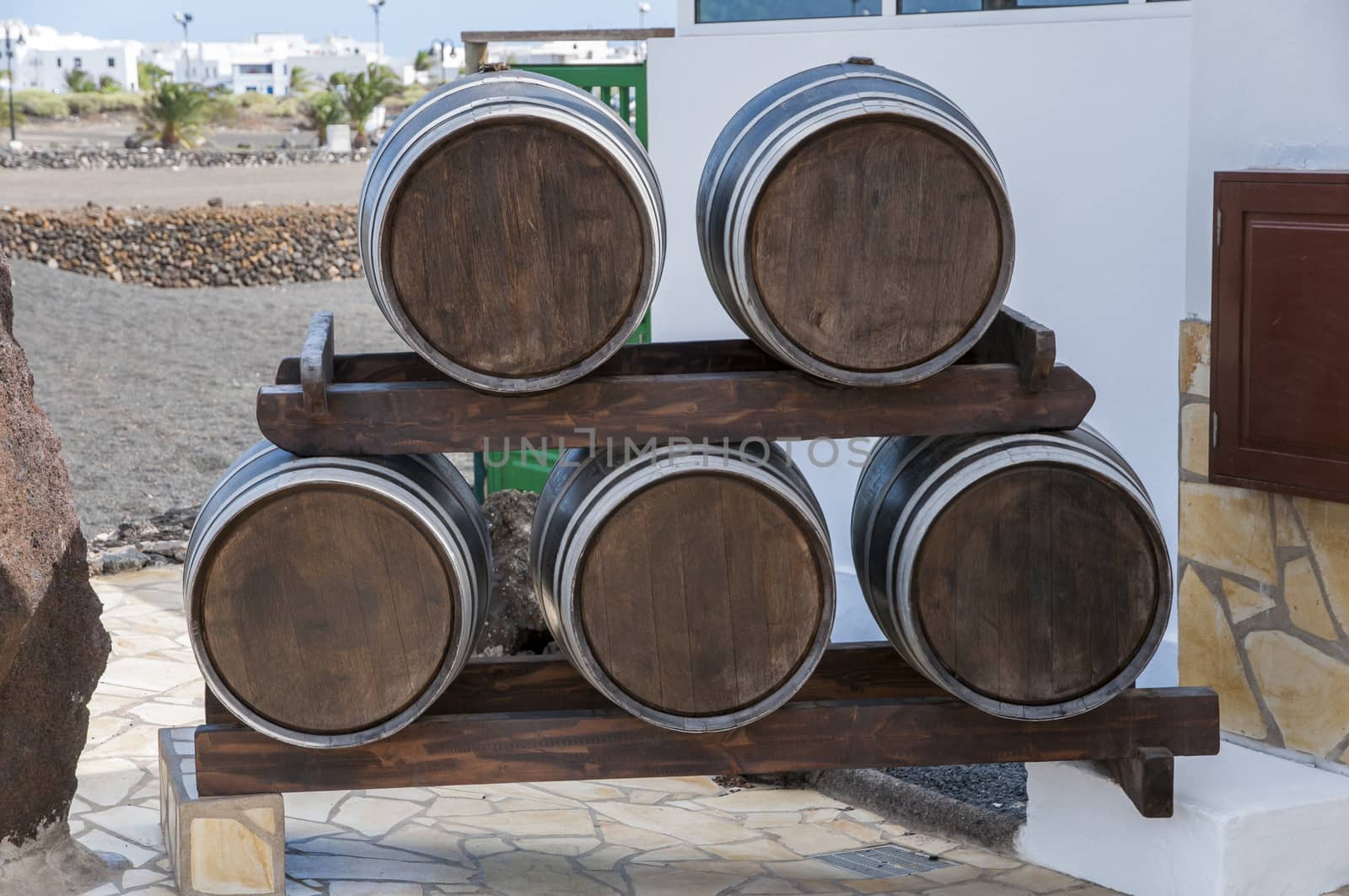 wine barrels exposure for people to see