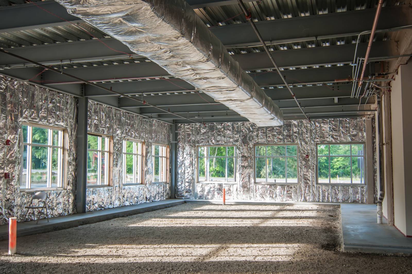 exposed interior structure of unfinished construction project