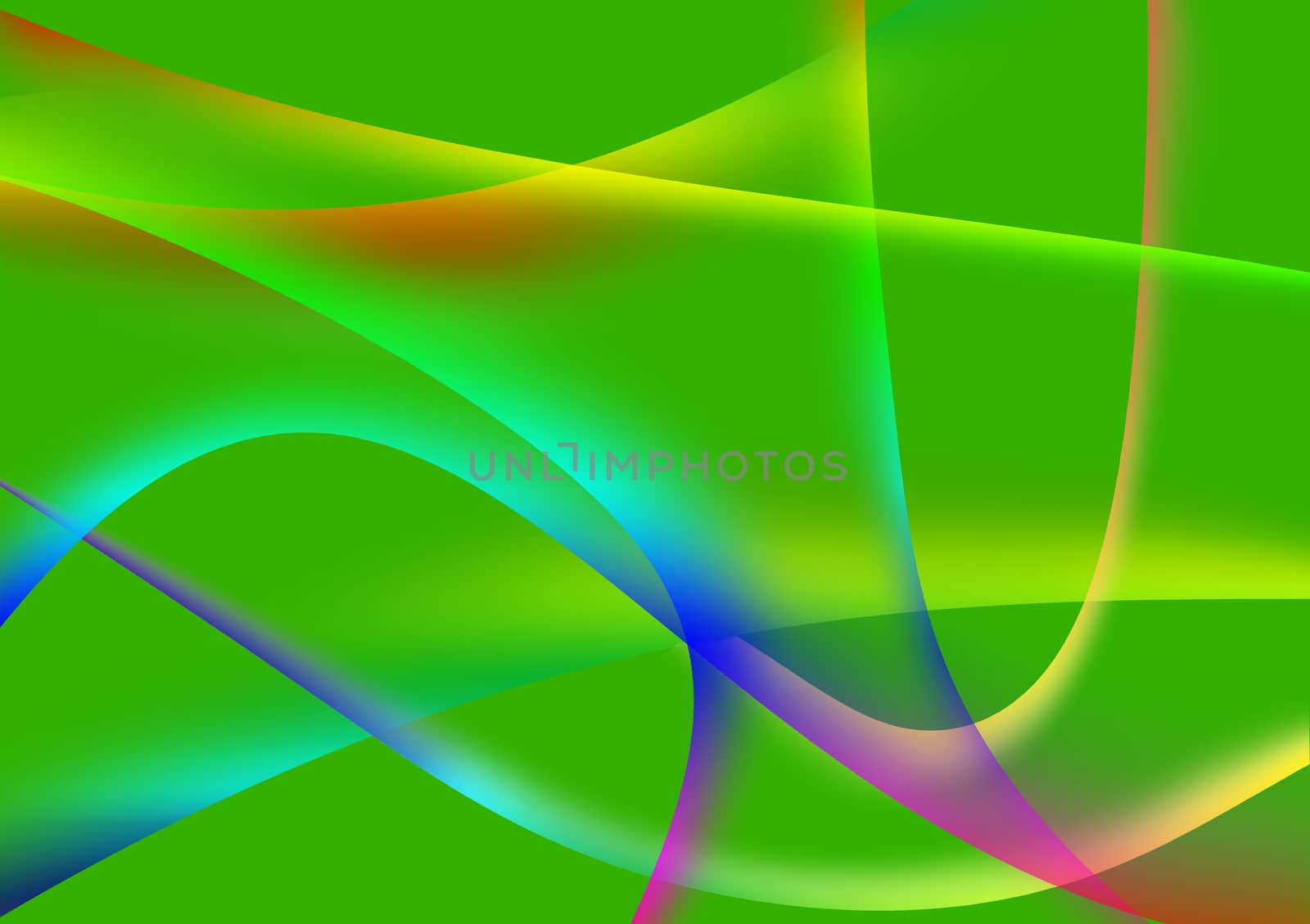 Abstract curve coloful with green background