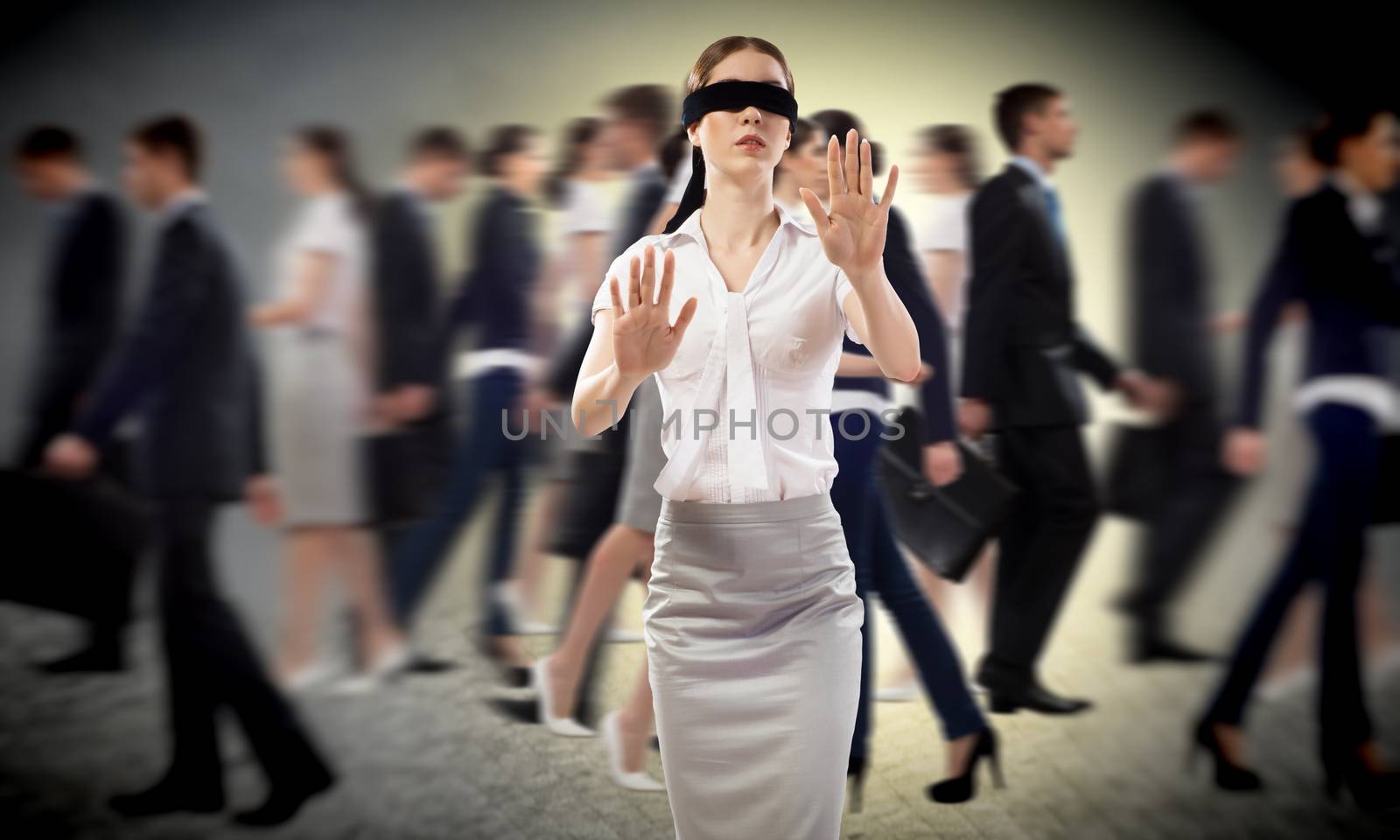 young blindfolded woman by adam121