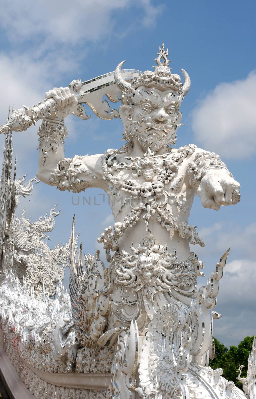 Famous landmark of White Temple in Chiang Rai, Thailand