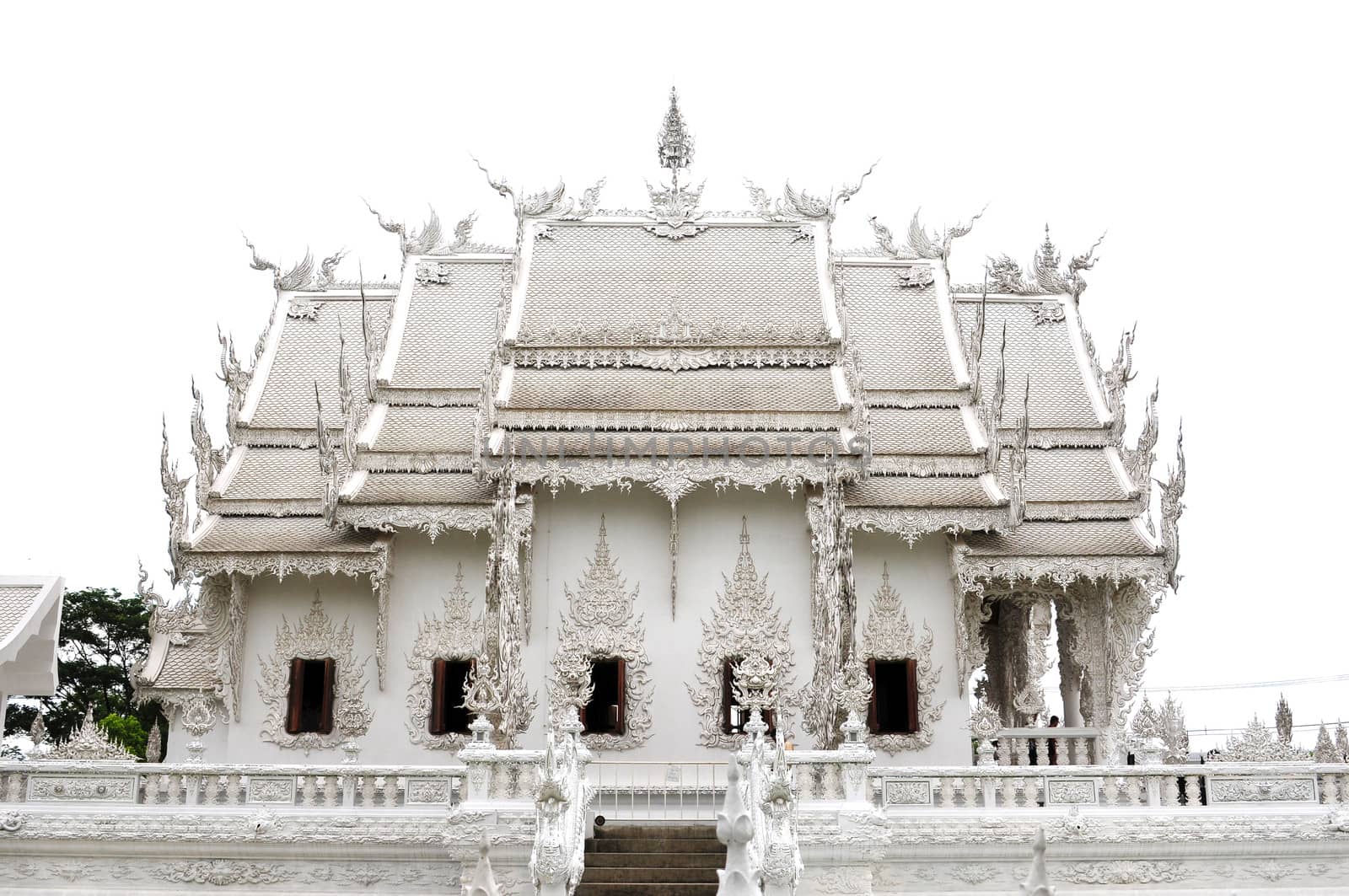 Famous landmark of White Temple in Chiang Rai, Thailand