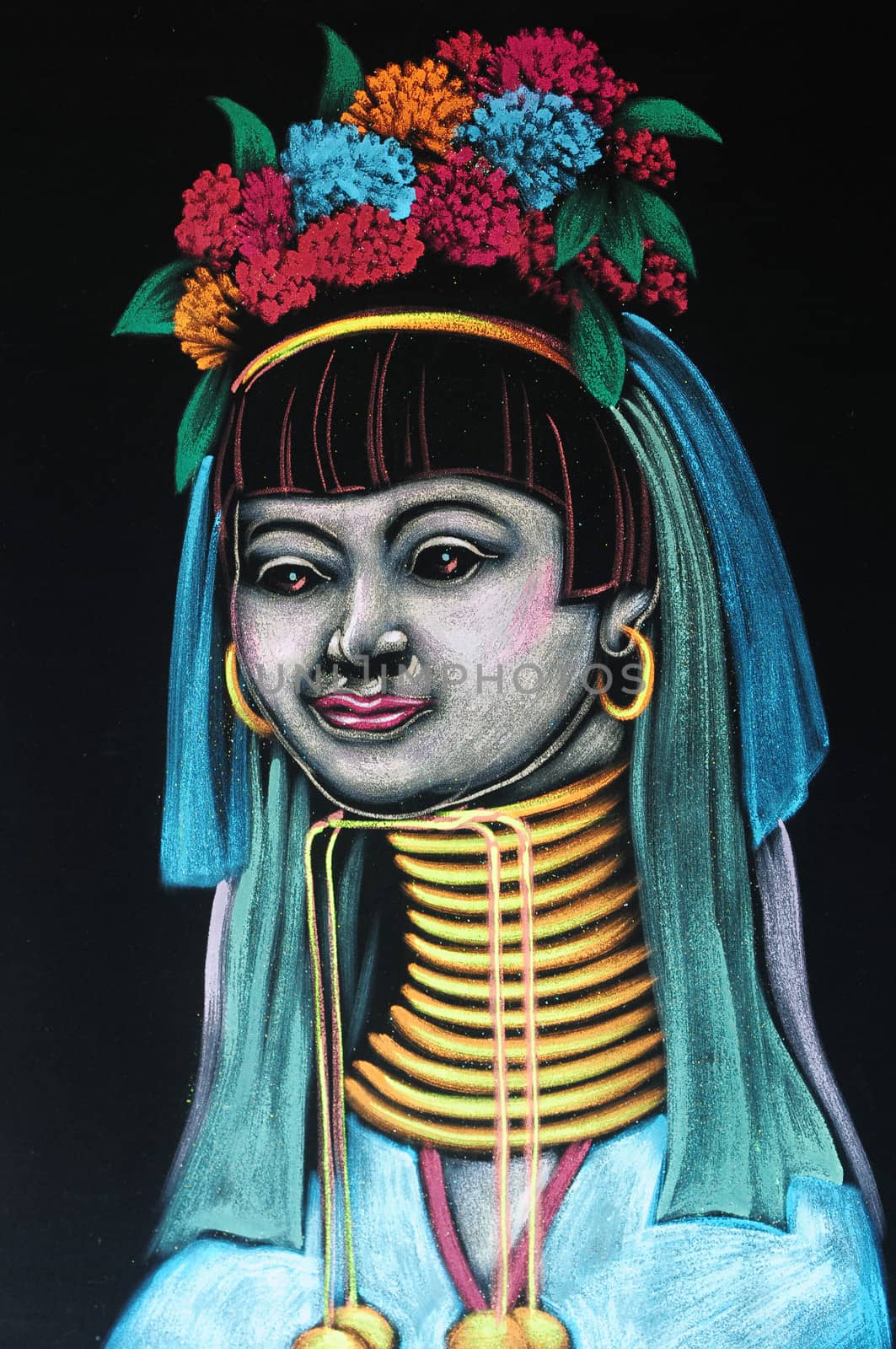 Art of Karen Long Neck hilltribe in Padaung, Northern Thailand