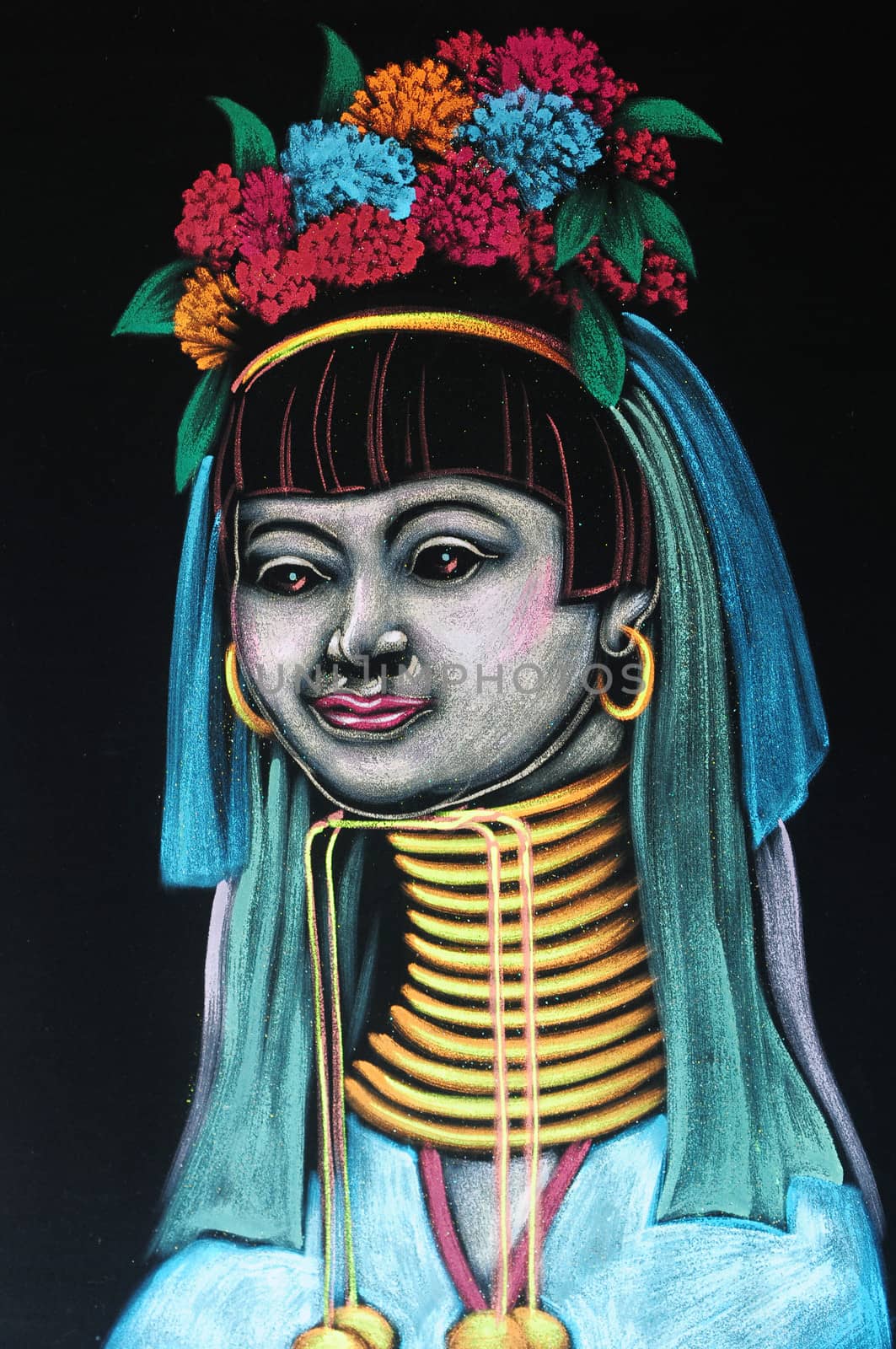 Art of Karen Long Neck hilltribe in Padaung, Northern Thailand