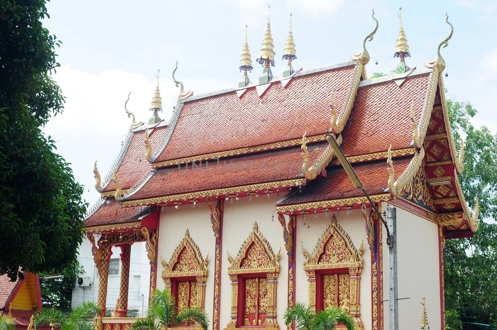 Historic Thai temple in Chiang Mai, Thailand