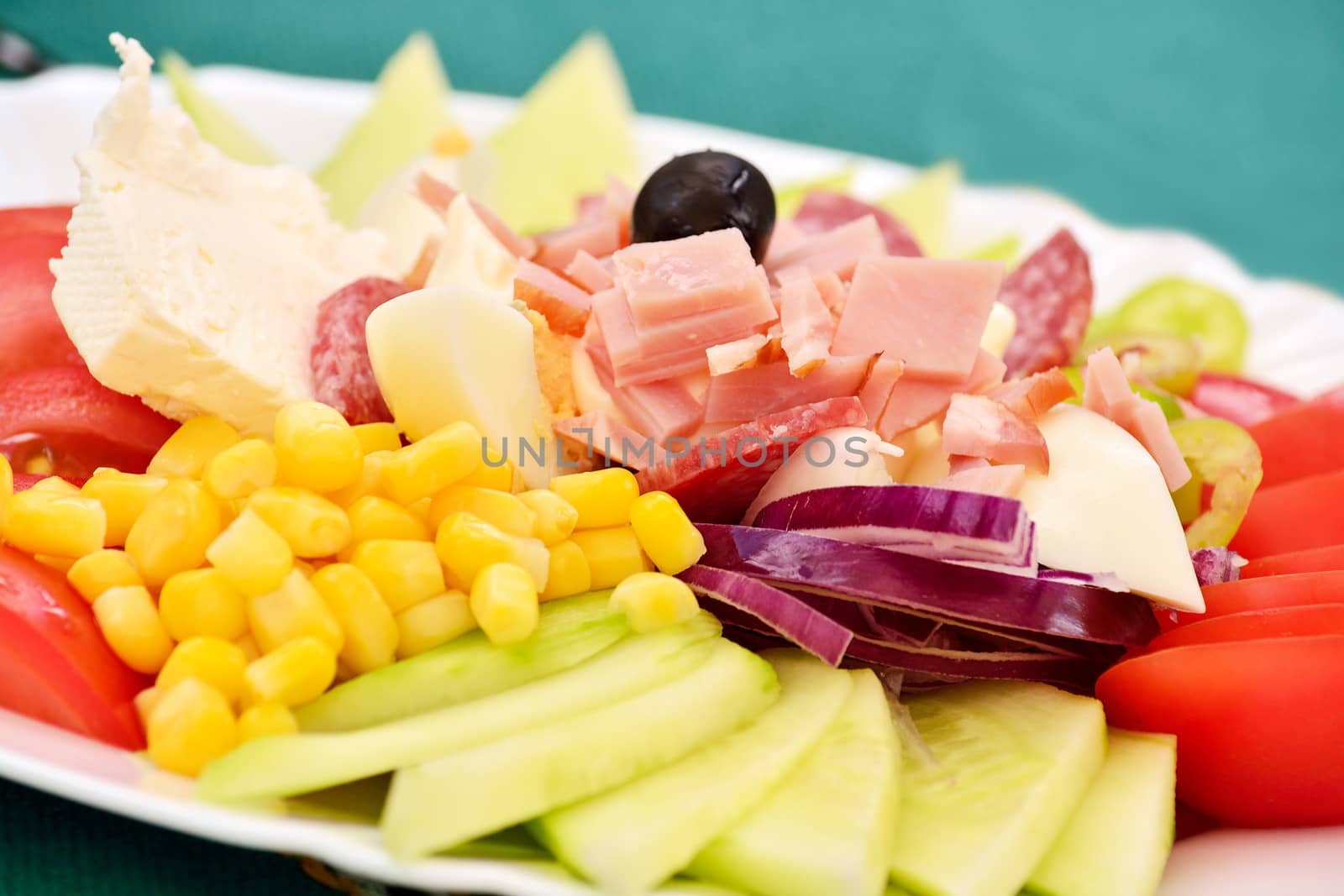 A mixed salad typical for the Balkan region by velislava