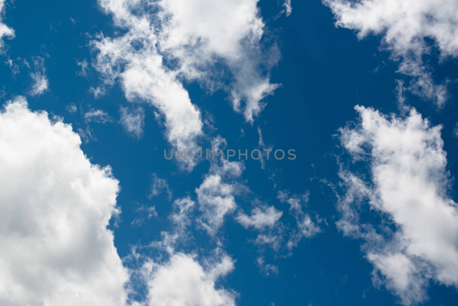 Blue sky during daylight. Natural sky composition. Background texture.