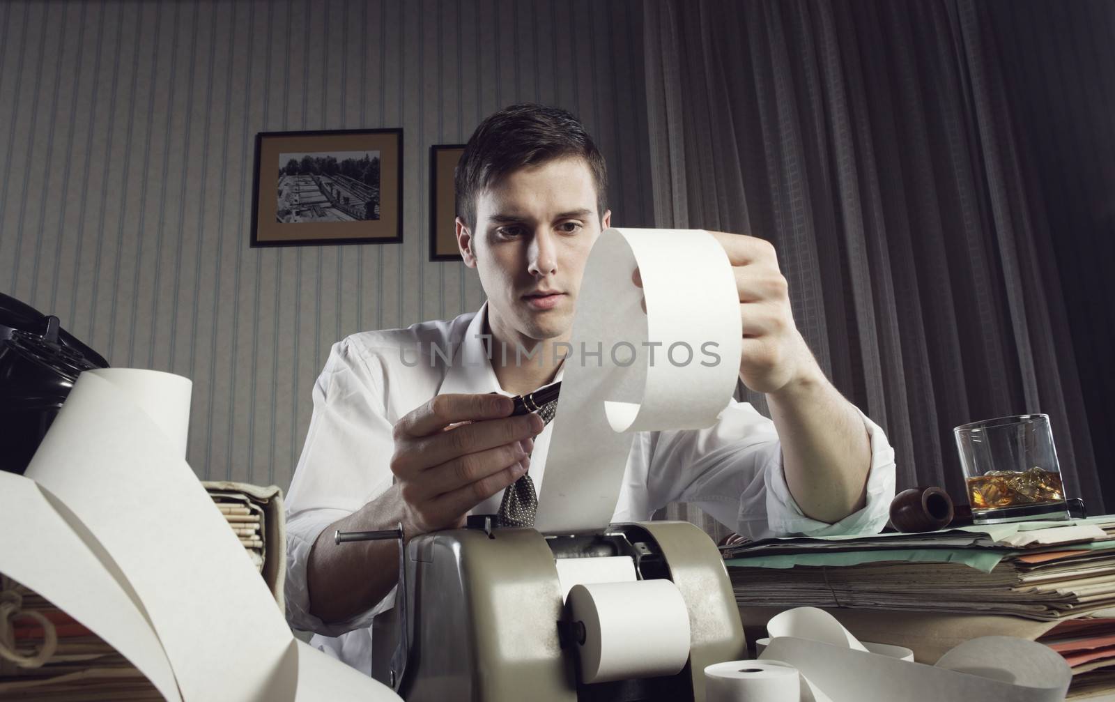 An accountant preparing income taxes