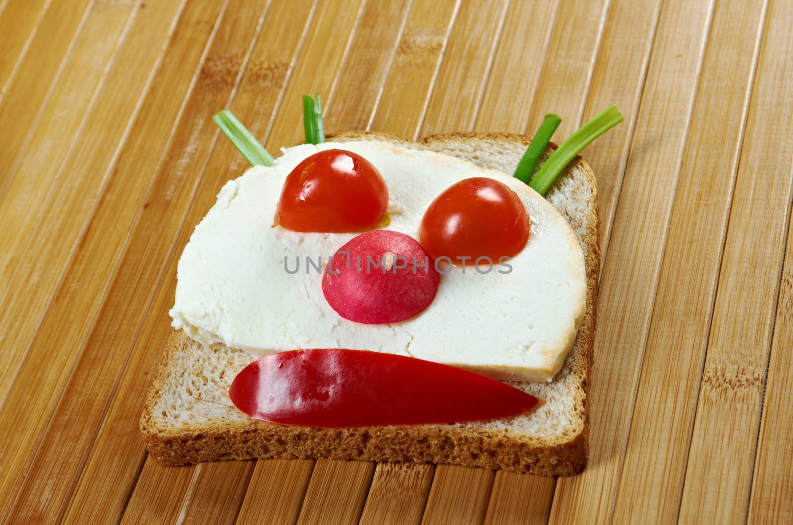 funny sandwich . breakfast for child