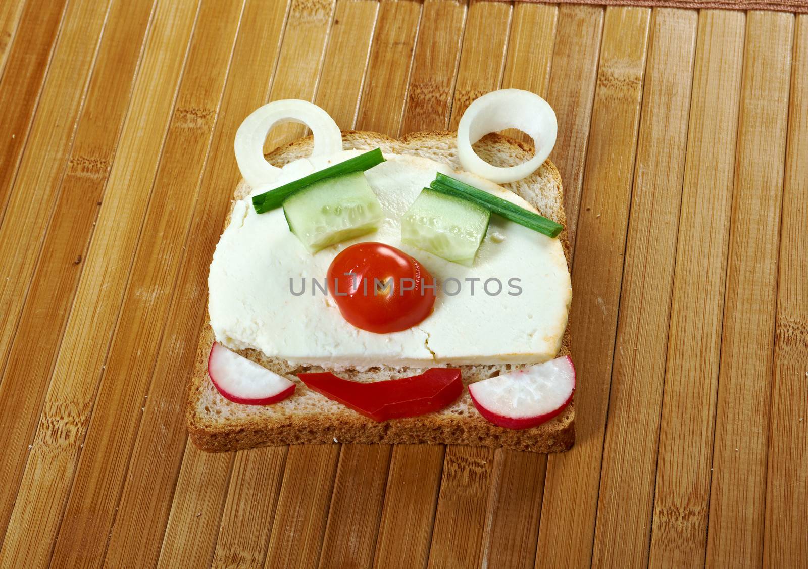 funny sandwich . breakfast for child