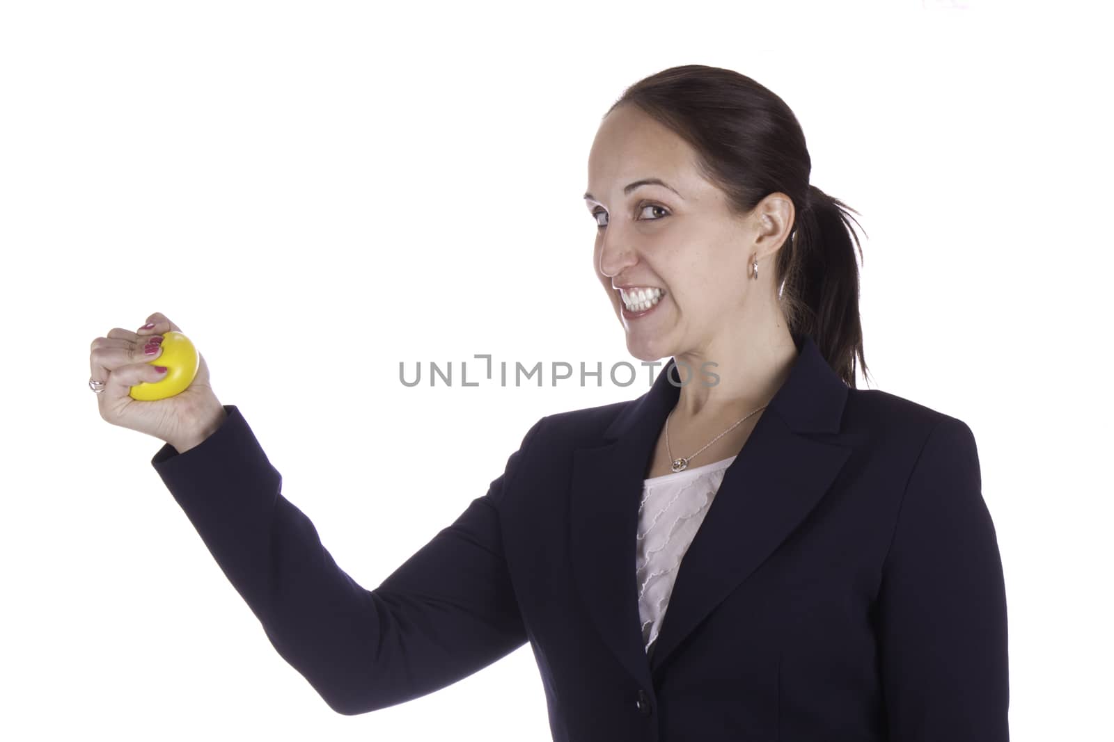 Business woman with stress ball